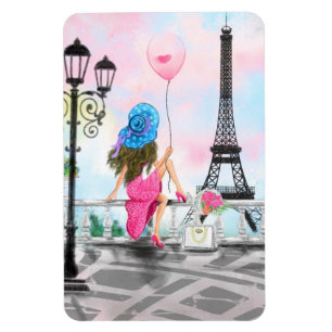 Íman Mulher Em Paris Eiffel Tower Magnet Gift