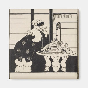 Íman Mulher em uma livraria, design de um coco 'Livro A