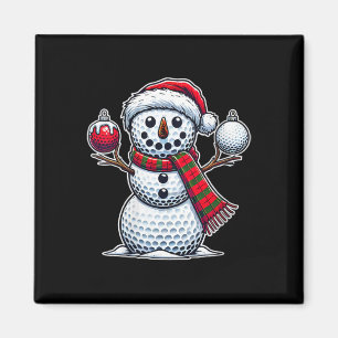 Íman Mulher Golf Ball Snowman Engraçado Feliz Dia de Na