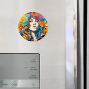 Íman Mulher Hippie Psicodélica dos Anos 60 e 70