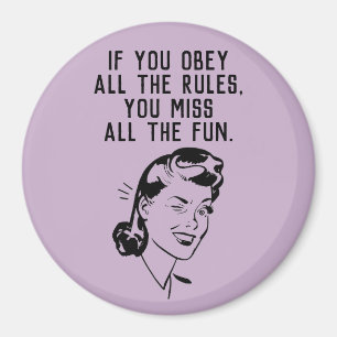 Íman Mulher Ímã Quebradora de Regras Retro