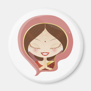 Íman Mulher Indiana Orando