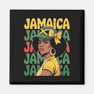 Íman Mulher Jamaicana Garota Bandeira Jamaicana Férias