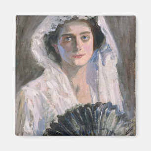 Íman Mulher legante com ventilador negro (Fujishima Tak