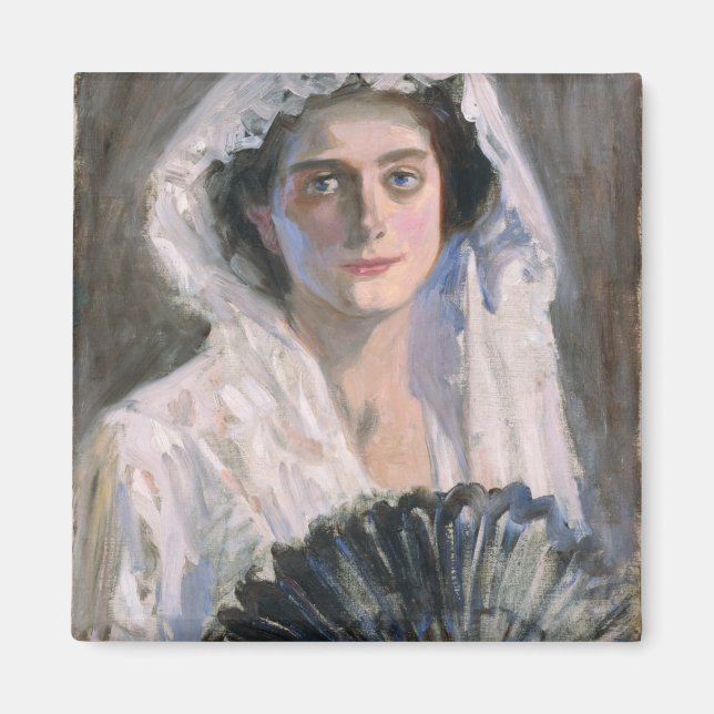 Íman Mulher legante com ventilador negro (Fujishima Tak (Frente)