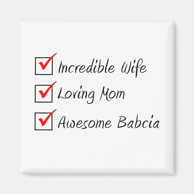 Íman Mulher Mãe Babcia Mulher polonesa (Frente)