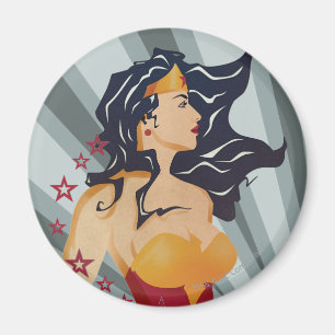Íman Mulher Maravilha Retro Perfil Sunburst
