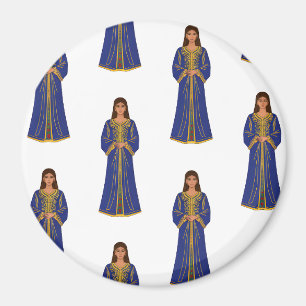 Íman Mulher marroquina em Caftan Pattern