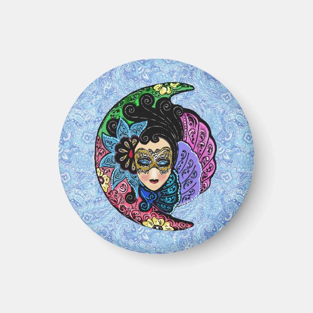 Íman Mulher mascarada e lua crescente (Frente)