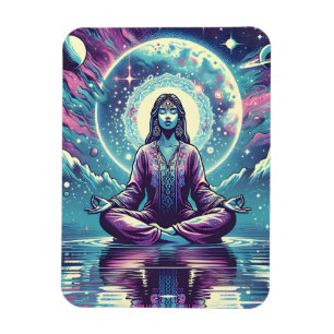 Íman Mulher Meditando Arte Serena Espiritual