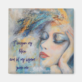 Íman Mulher Mística Com Magneta De Penas