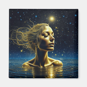 Íman Mulher Mística Meditando Sob as Estrelas
