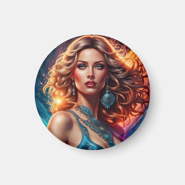Íman Mulher moda, belas artes (Frente)