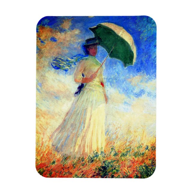 Íman Mulher Monet com Parasol à Direita (Vertical)