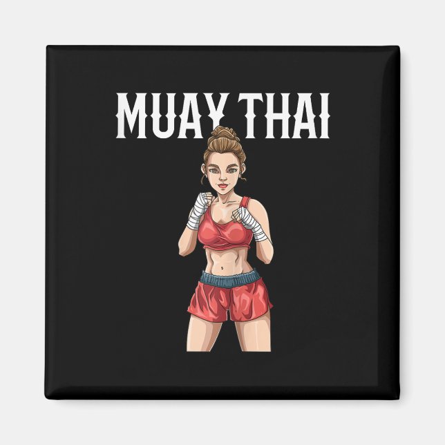 Íman Mulher Muay Thai - Boxe Tailandês e Kickboxing (Frente)