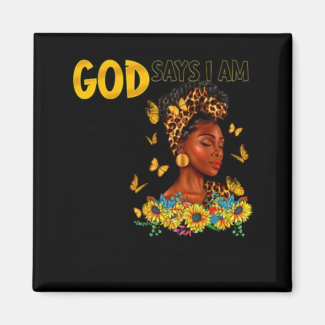 Íman Mulher Negra Deus Diz Que Eu Sou Versículo Da Bíbl (Frente)