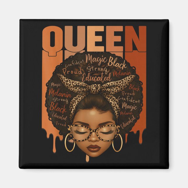 Íman Mulher Negra Educada Mês da História Negra Forte G (Frente)