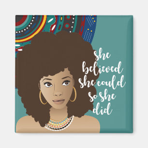 Íman Mulher Negra, Ela Acreditava Que Podia, Então Ela