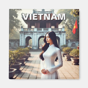 Íman Mulher no Ao Dai Vietnam Viagem