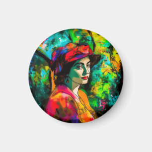 Íman Mulher no Chapéu Vermelho