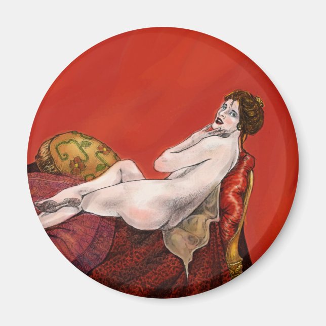 Íman Mulher no Red Sofa (Frente)
