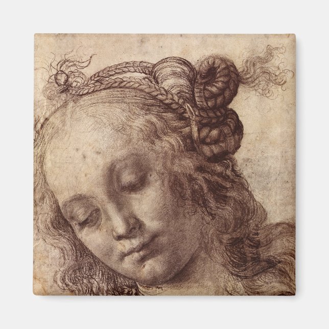 Íman Mulher Olhando Para Baixo (Frente)