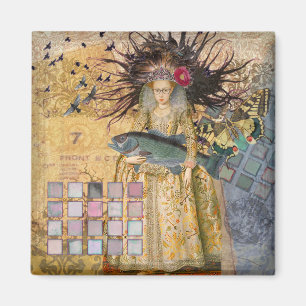 Íman Mulher Peixes Vintage Gótico Clássico