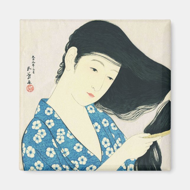 Íman Mulher Penteando o Cabelo Hashiguchi Goyo (Frente)