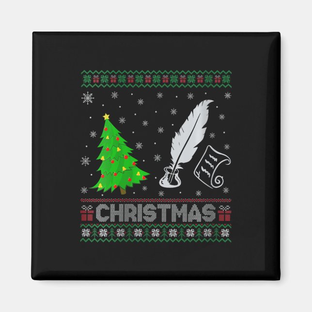 Íman Mulher Poesia Árvore Xmas Iluminação Feia De Natal (Frente)