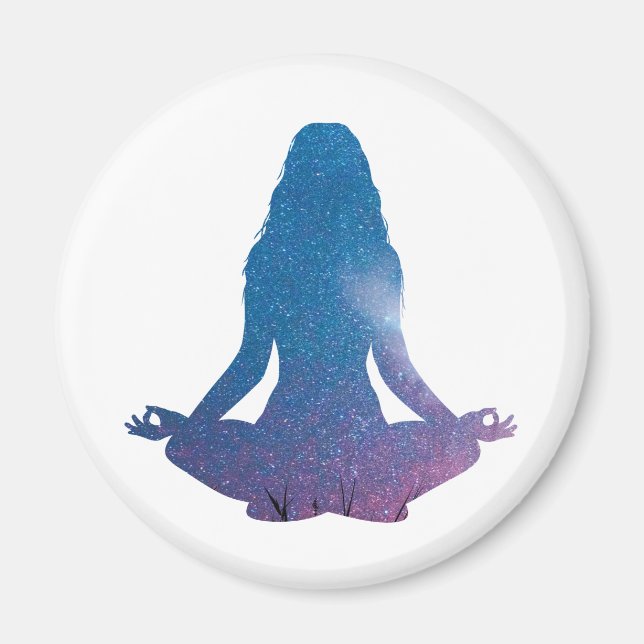 Íman Mulher praticando yoga - Escolha a cor de fundo (Frente)