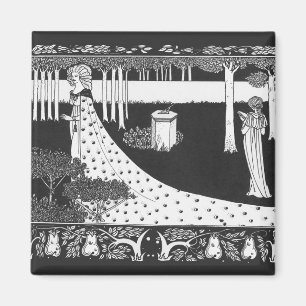 Íman Mulher preto e branco de Nouveau da arte de