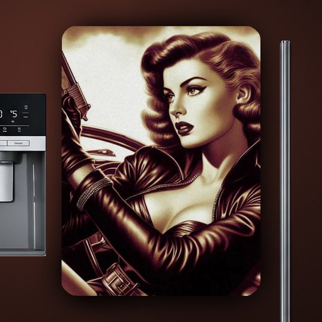 Íman Mulher Pulp Retro (Criador carregado)