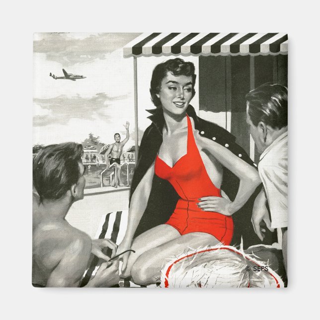 Íman Mulher Quente Vermelha (Frente)