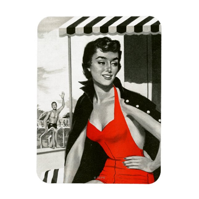 Íman Mulher Quente Vermelha (Vertical)