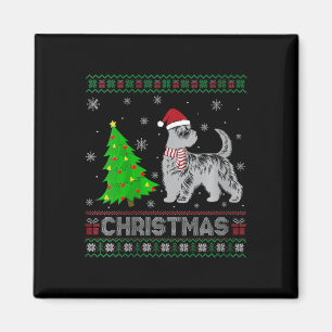 Íman Mulher Scottie Dog Xmas Tree Lighting Ugly Christm
