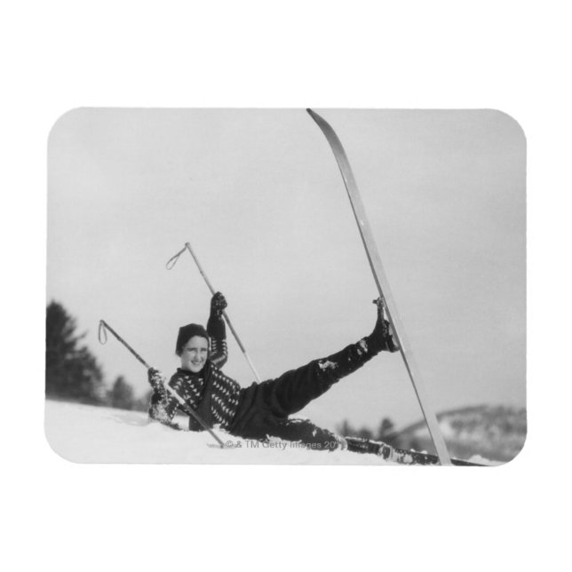 Íman Mulher Skier 2 (Horizontal)