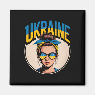 Íman Mulher Ucraniana Estilo Retrô Gráfico Orgulho Cult