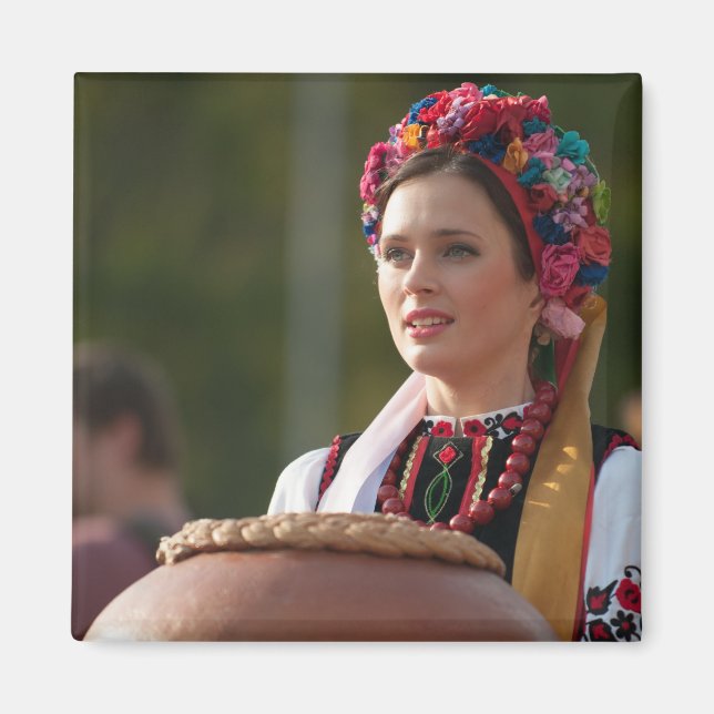 Íman Mulher Ucraniana Pão e Sal (Frente)