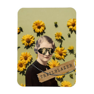 Íman Mulher Vintage Pioneira Daisies Kitsch