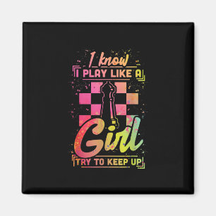 Íman Mulher Xadrez Equipe Rainha Chessfield Joga Como U