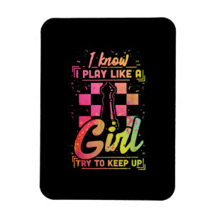Íman Mulher Xadrez Equipe Rainha Chessfield Joga Como U