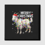 Íman Mulher Xmas Lighting Santa Hat Feliz Christma<br><div class="desc">Mulheres Xmas Lighting Santa Hat Goat Feliz Natal</div>