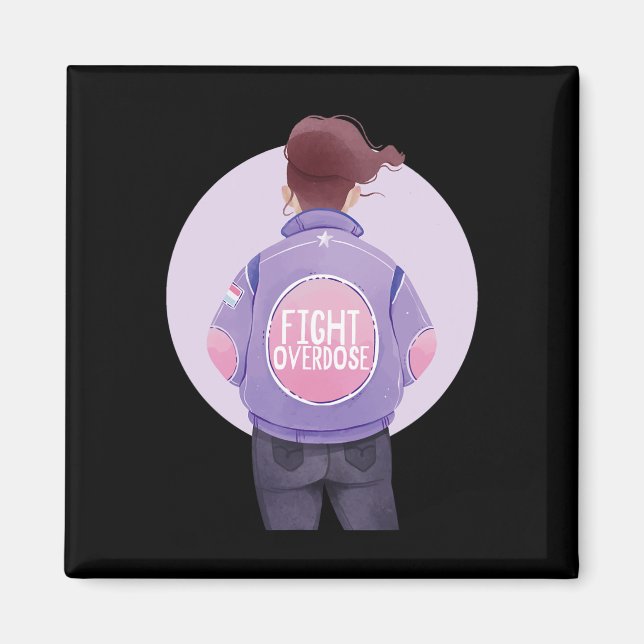 Íman Mulheres Combatem Sobredosagem Roxo Sobredosagem d (Frente)