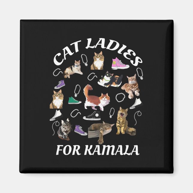 Íman Mulheres De Gato Sem Filhos Para Kamala Harris 202 (Frente)