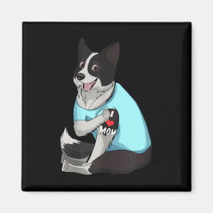 Íman Mulheres Engraçadas Borda de Cachorro Collie Ama M