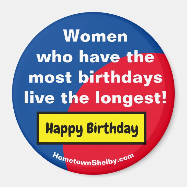 Íman Mulheres Feliz Aniversário Frigorífico Magnet (Frente)