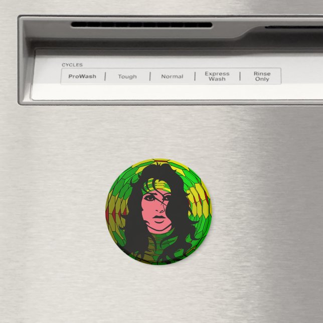Íman Mulheres fortes e independentes com cabelo encarac (In Situ (Dishwasher))
