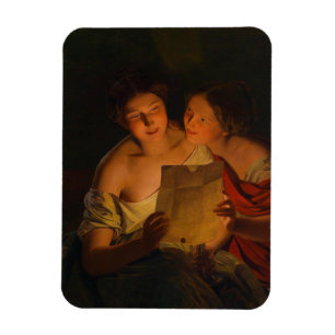 Íman Mulheres lendo uma carta de amor (por Waldmüller)