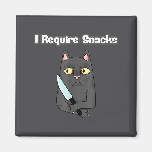 Íman Mulheres Meme de Gato Requerem Lanches (Frente)