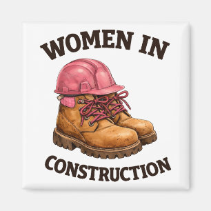 Íman Mulheres na Construção com Botas de Trabalho e Cap